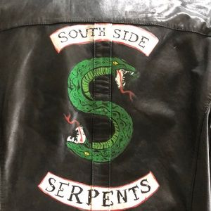 Hand painted faux leather jacket